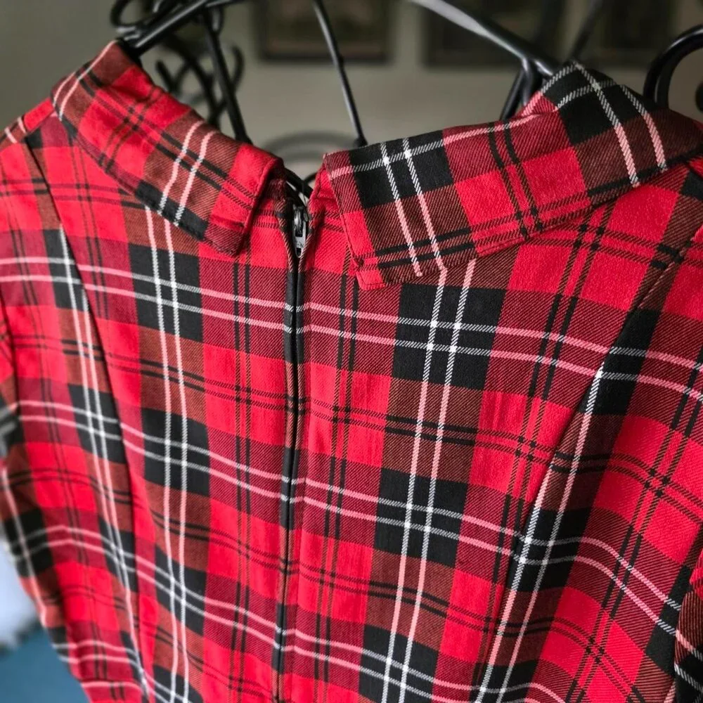 Vintage Betsey Johnson Red and Black Plaid Dress - Picture 8 of 8